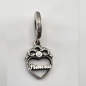 Pandora Silver Heart Princess Charm